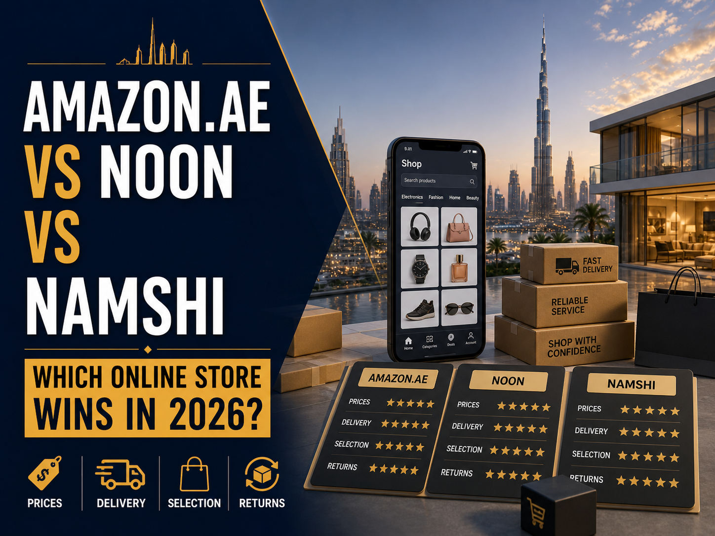 Amazon.ae vs Noon vs Namshi: Which Online Store Wins in 2026?