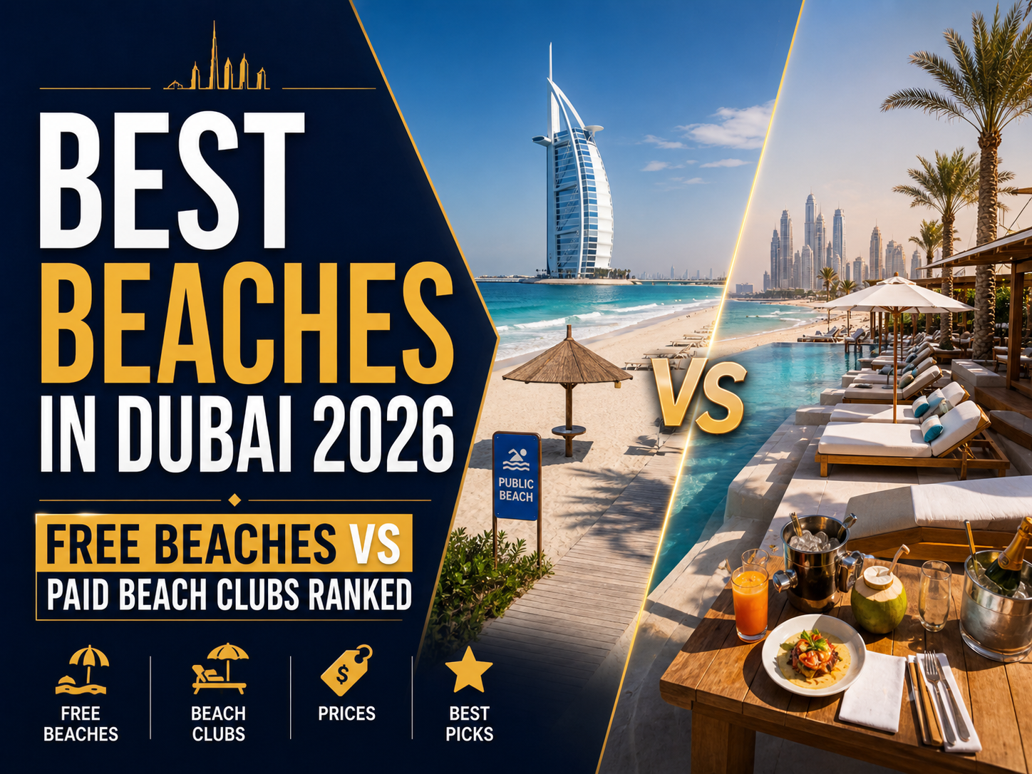 Best Beaches in Dubai 2026 - Free Beaches vs Paid Beach Clubs Ranked