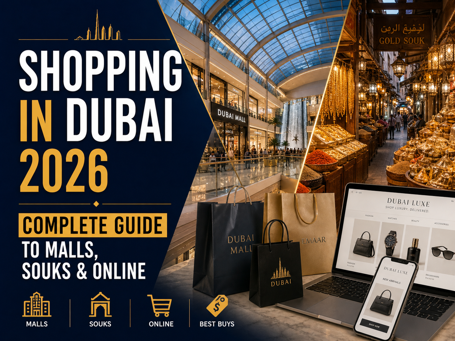 Shopping in Dubai 2026 - Complete Guide to Malls, Souks & Online